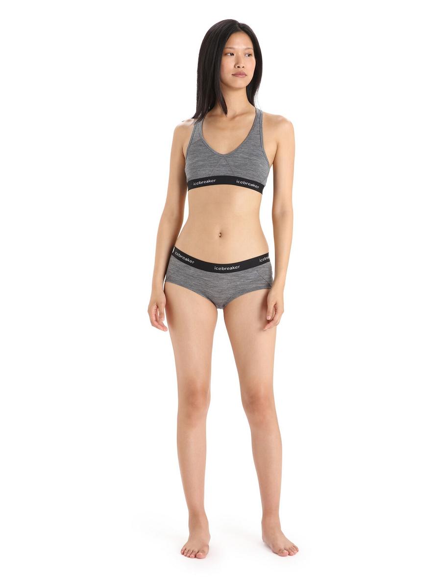 Gritstone Heather Icebreaker Merino Sprite Racerback Women's Bras | AU 1814JPQJ